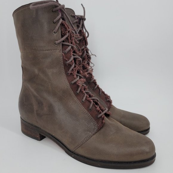 Cole Haan Shoes - Cole Haan Women's Leather Brown Lace Up Small Block Boots Sz 8.5